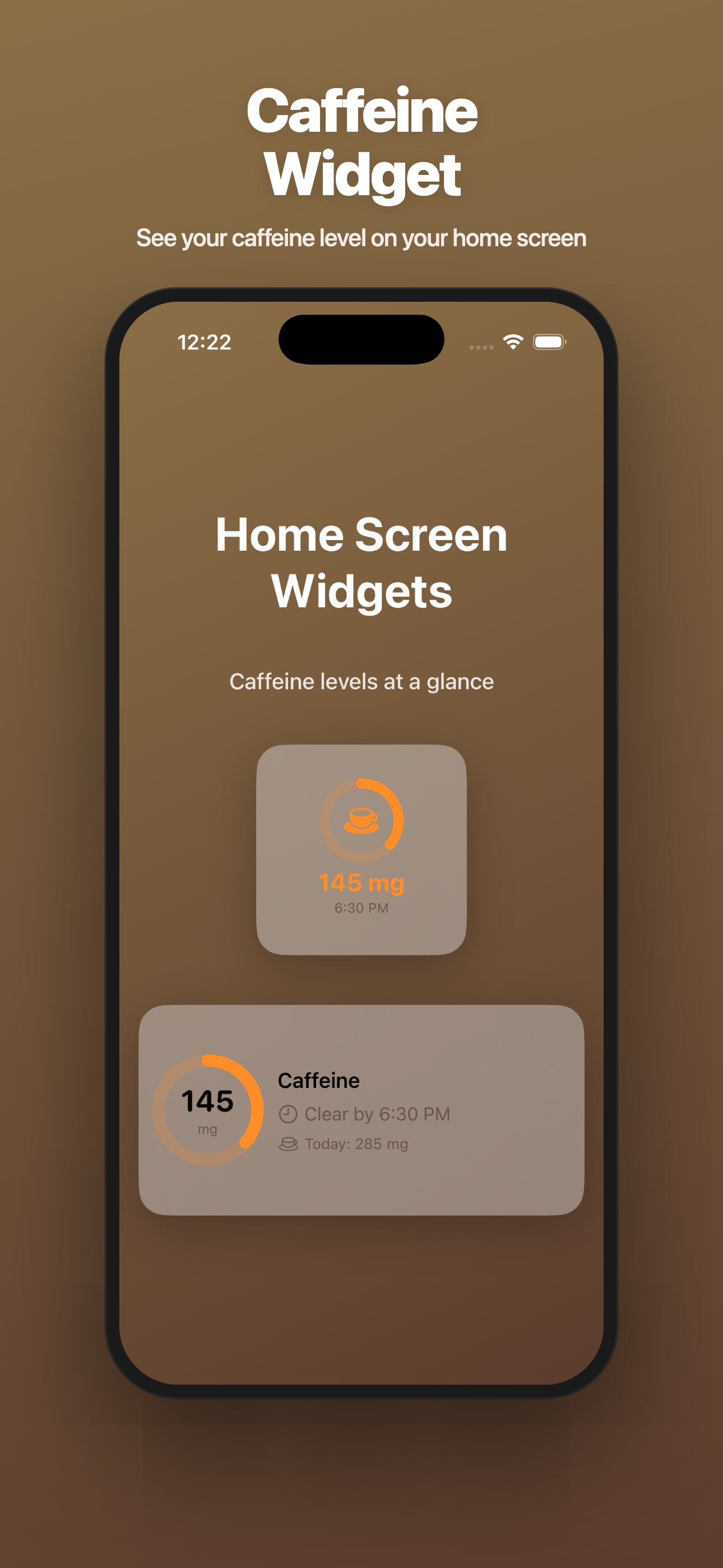 Caffeine Easy — Home Screen Widget