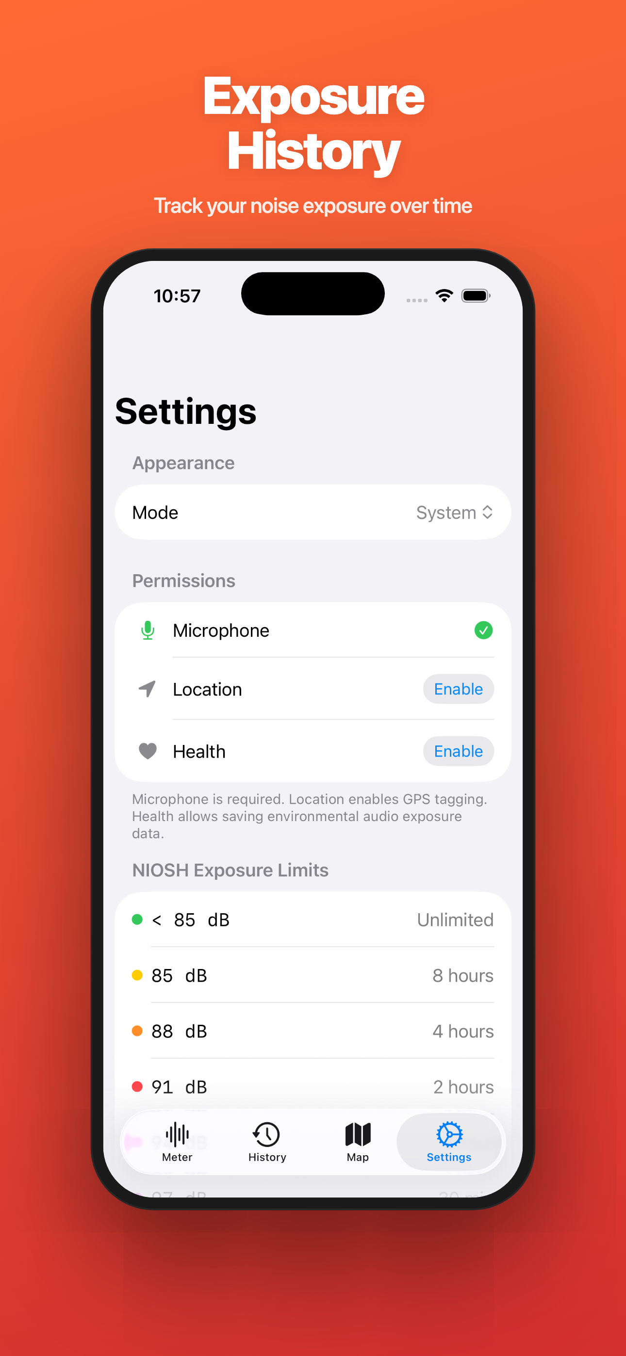 Decibel — Exposure History