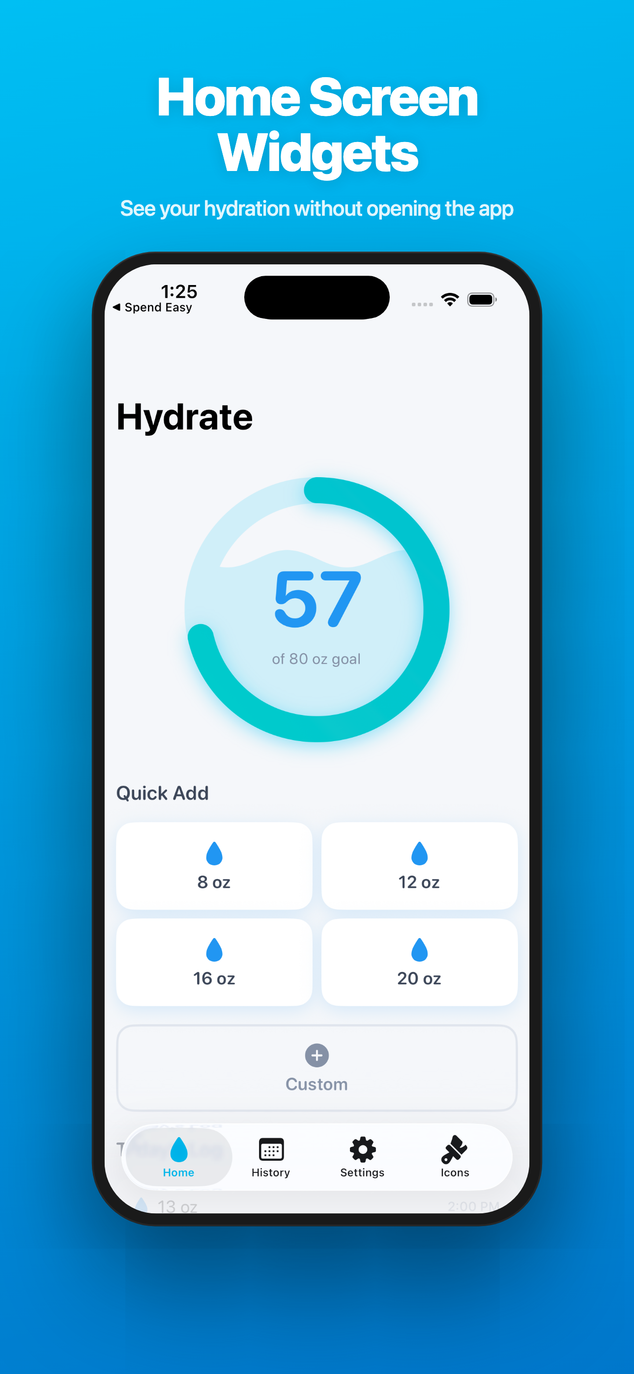 Hydrate — Home Screen Widgets