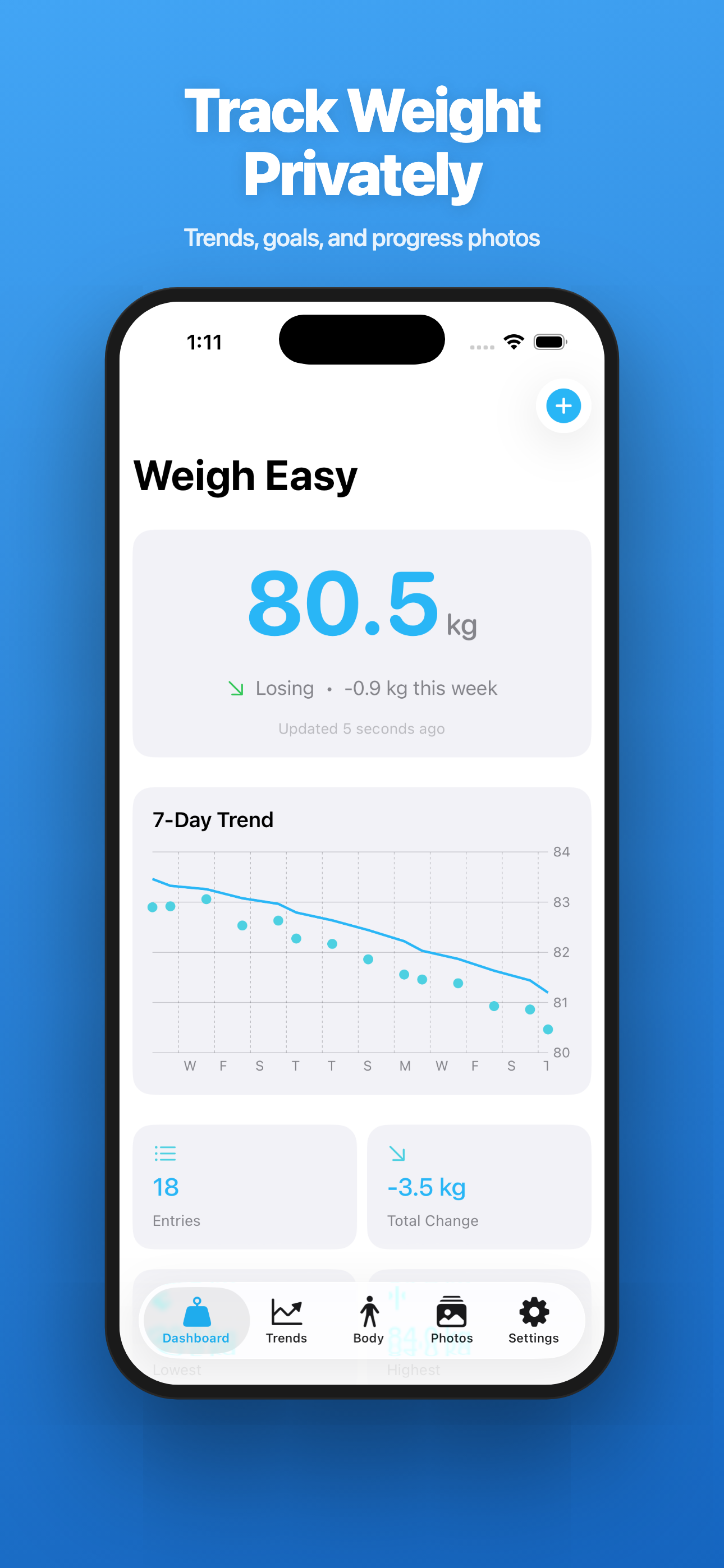 Weigh Easy — Track Weight Privately